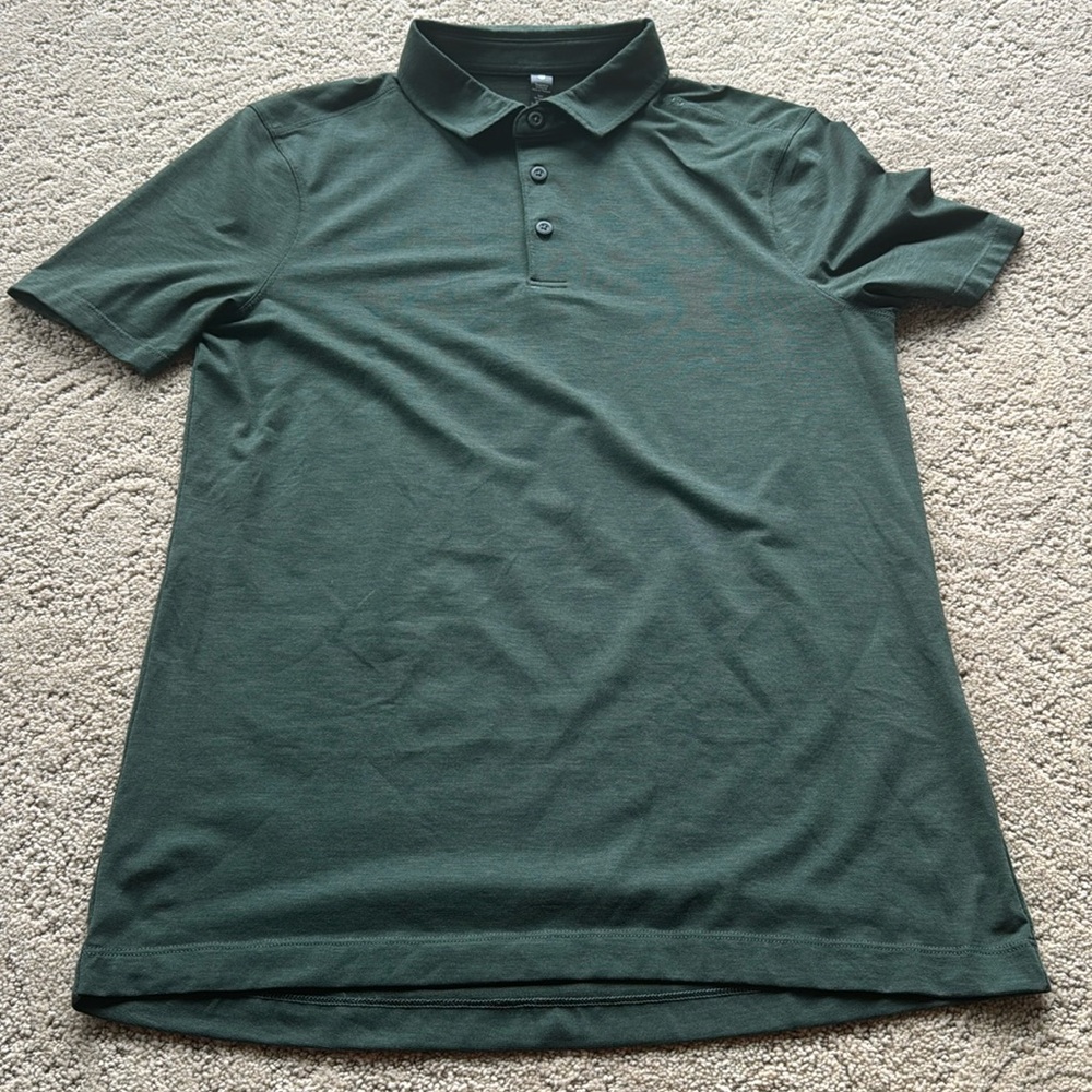Lululemon men’s golf shirt, dark olive green, size S